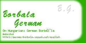 borbala german business card